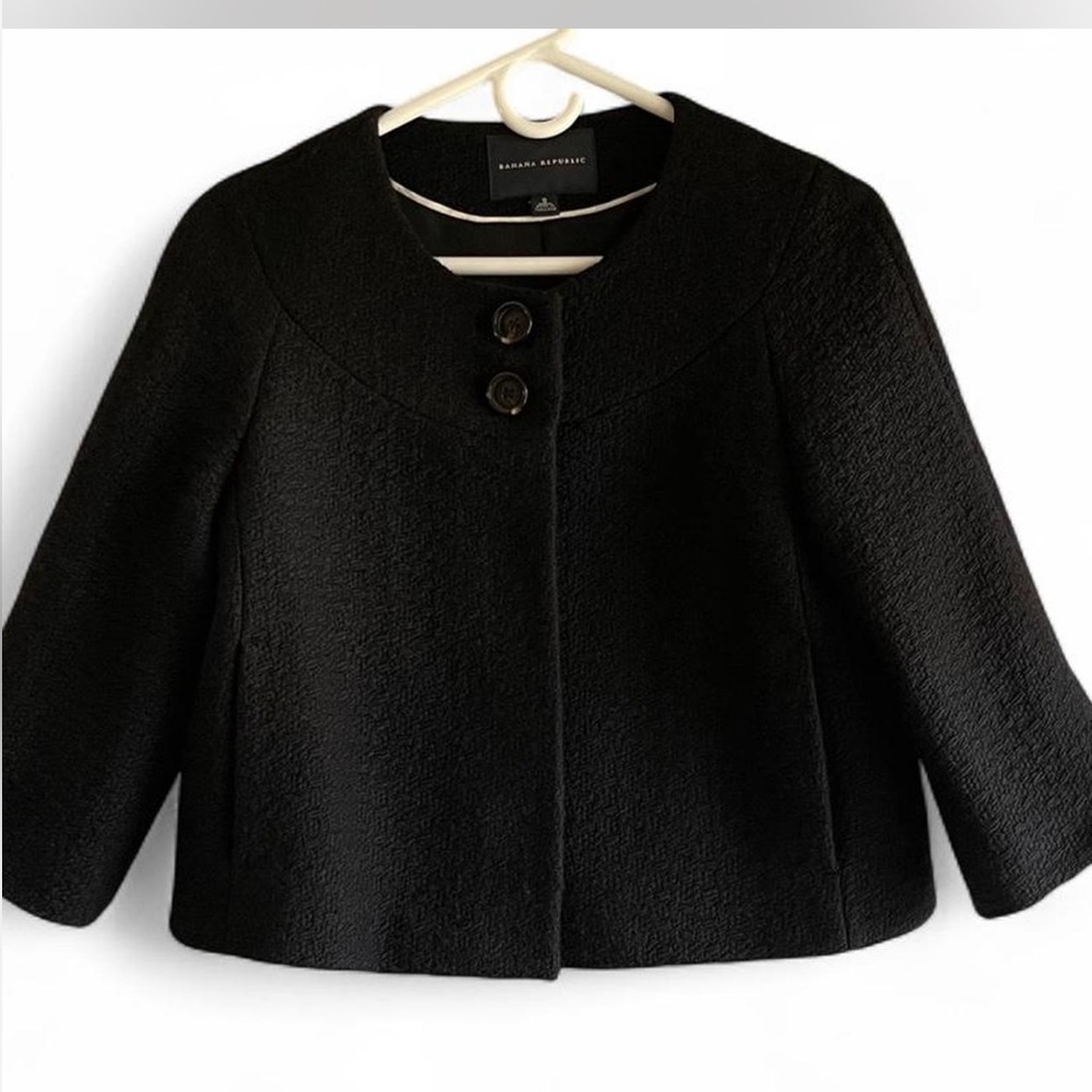 Wool Banana Republic Black Cropped Blazer
